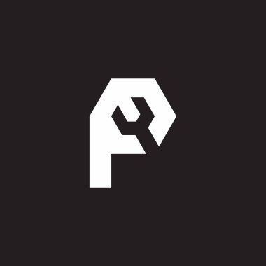 p harfi el anahtarı sembolü logo vektörü 