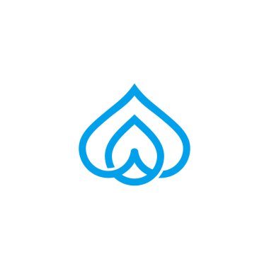 mavi basit damla tatlı su eğrileri geometrik logo vektörü 