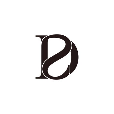 2d harfi basit logo vektörüne bağlı eğriler 