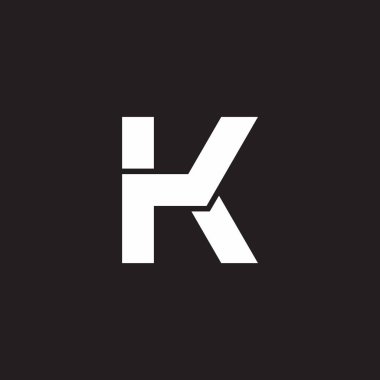 Yk harfi basit geometrik bağlı logo vektörü 