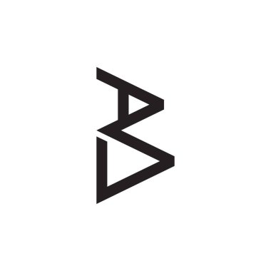 harf ab basit üçgen geometrik çizgi logosu 