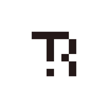 Basit bağlı piksel logo vektörü harfi 