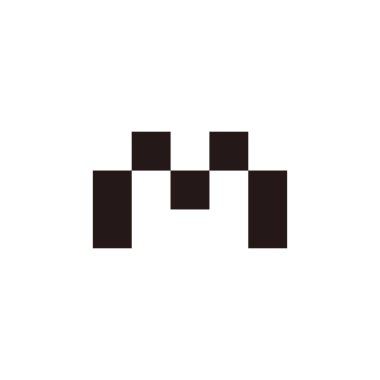 Mi harfi mü basit noktalar logo vektörü 