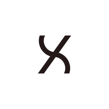 harf kx basit bağlı çizgi logo vektörü 