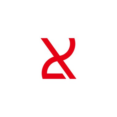 harf xd basit kırmızı geometrik logo vektörü 