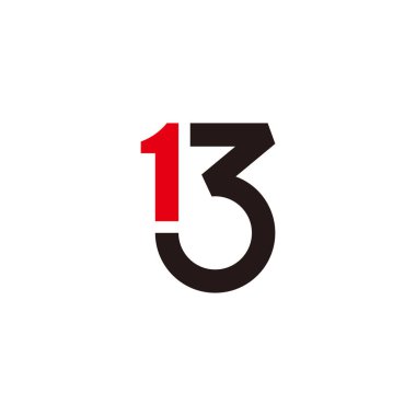 13 numaralı basit geometrik renkli logo vektörü 