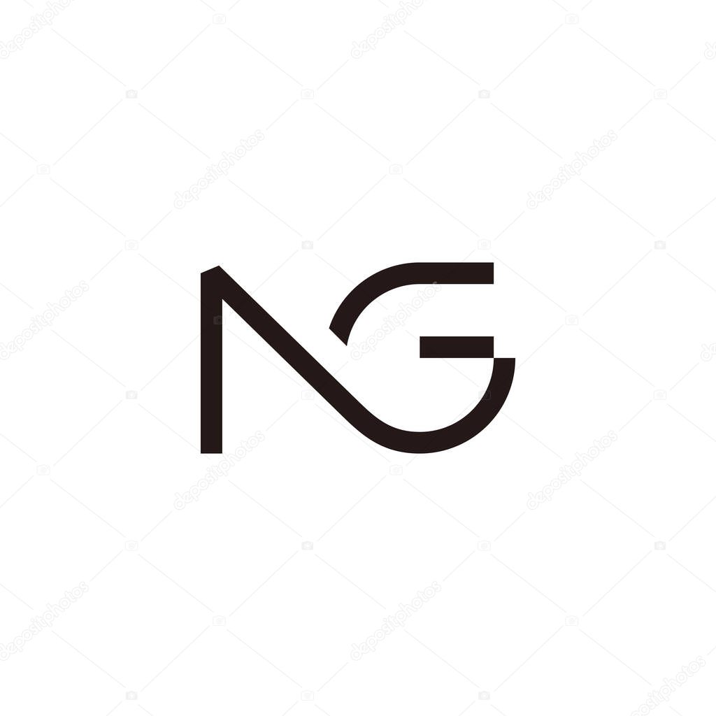 Letter ng simple geometric linked line logo vector