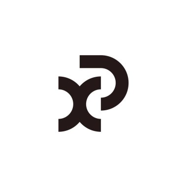 Xp harfi soyut geometrik basit logo vektörü 