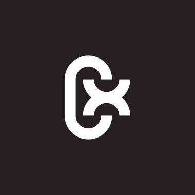 harf cx basit geometrik temiz logo vektörü 