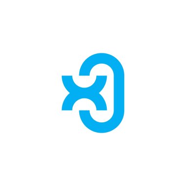 Xo mavi harfi saf konsept logo vektörü 