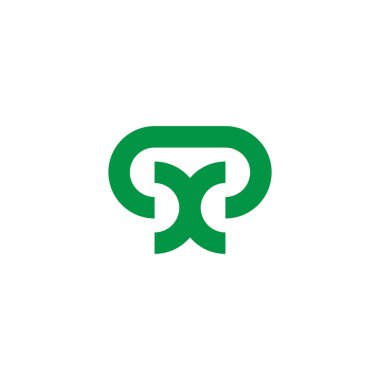 X harfi soyut ağaç sembolü logo vektörü 