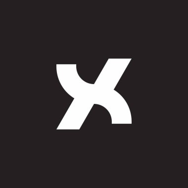 xk harfi geometrik logo vektörünü eğriliyor 