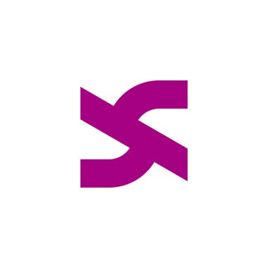 harf sc çizgi basit geometrik mor logo vektörü 
