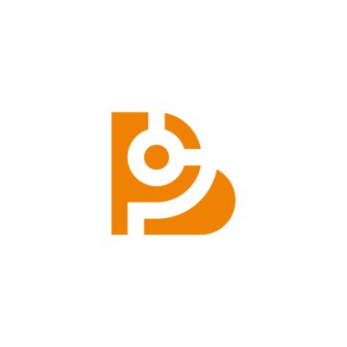 soyut geometrik harf pb sevimli sarı logo vektörü 