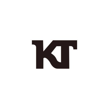 harf kt yazı tipi basit geometrik eğriler logo vektörü 
