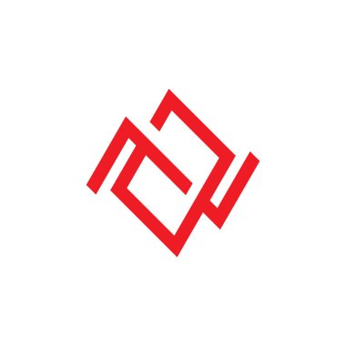 Güç düğmesine basılı harf kırmızı logo vektörü 