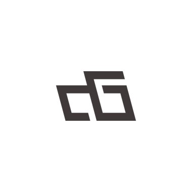 harf cg basit geometrik çizgi bağlı logo vektörü 