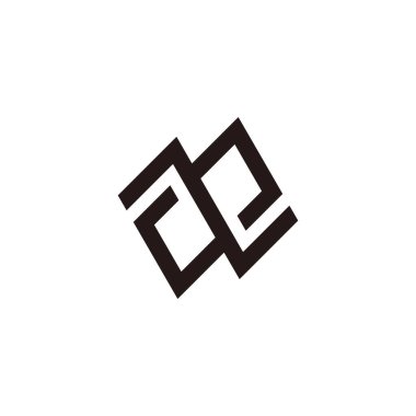 mw harfi basit geometrik ambigram logo vektörü 