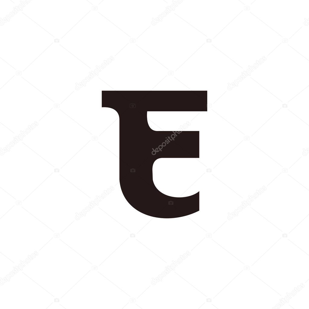 Letter fc simple linked geometric logo vector