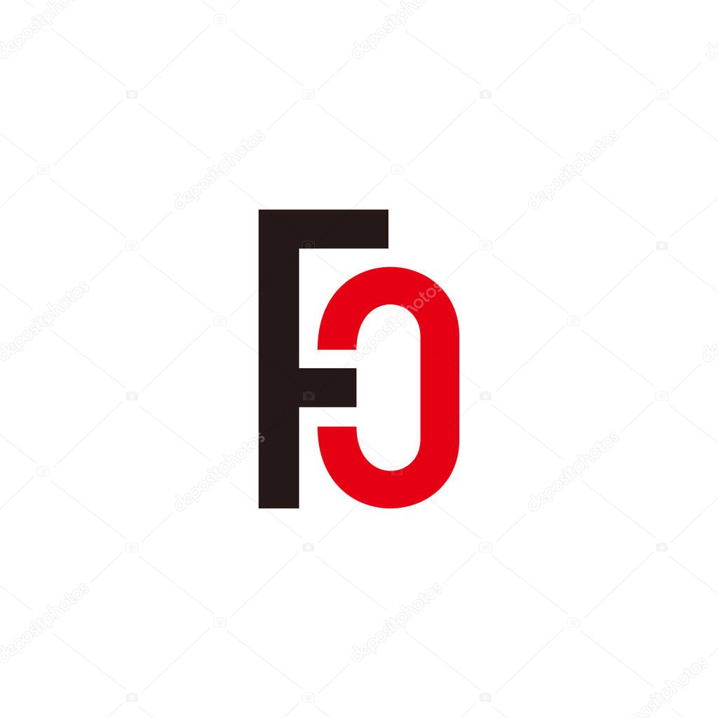 Letter fc fo colorful simple logo vector