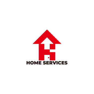 harf h k ev oku yukarı logo vektörü 