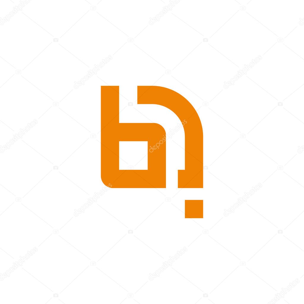 Letter bj abstract simple geometric logo vector