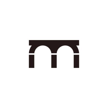 letter m building post symbol logo vector 