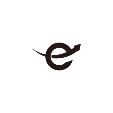 letter e arrow up motion logo vector 
