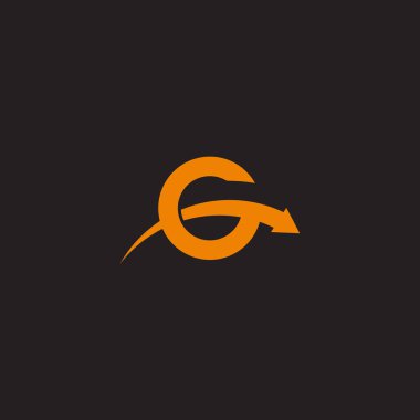letter g global overlapping arrow circle logo vector 