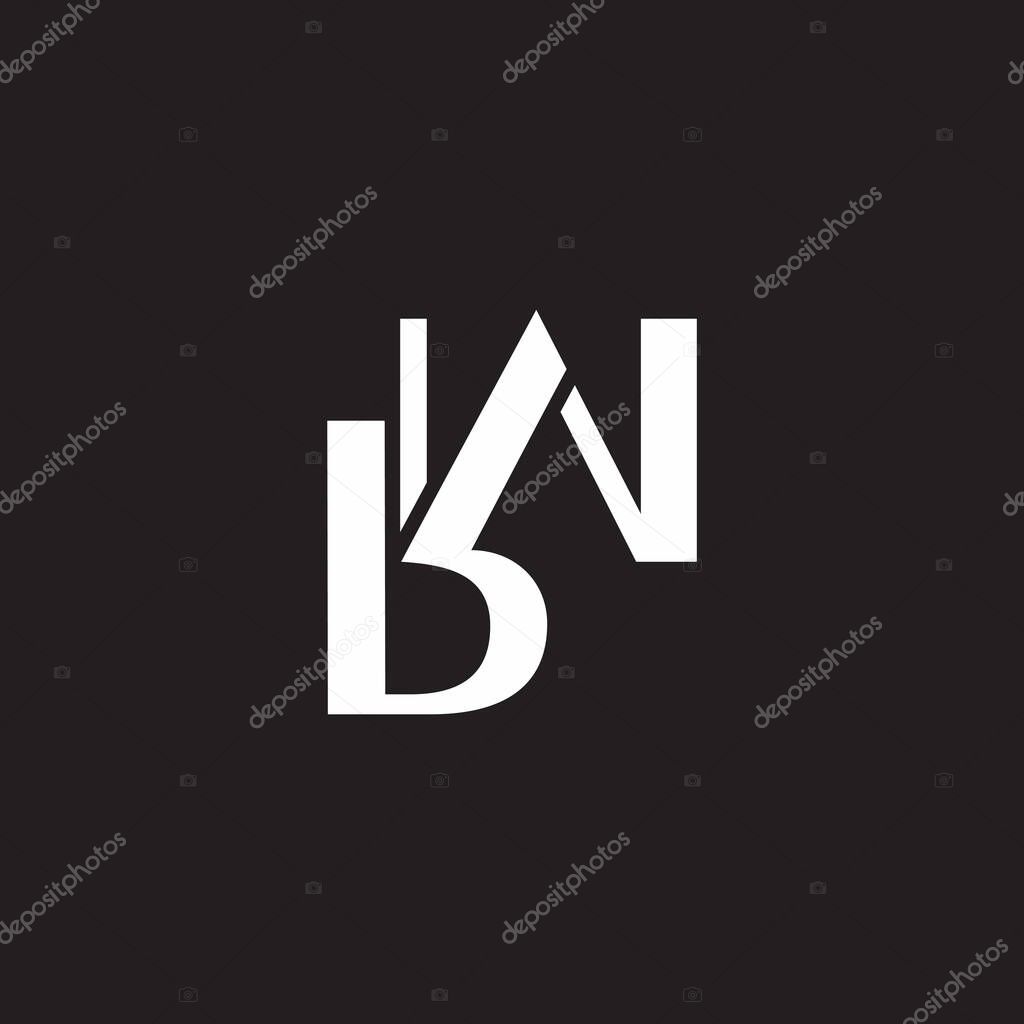 Letter bw connect geometric simple logo vector