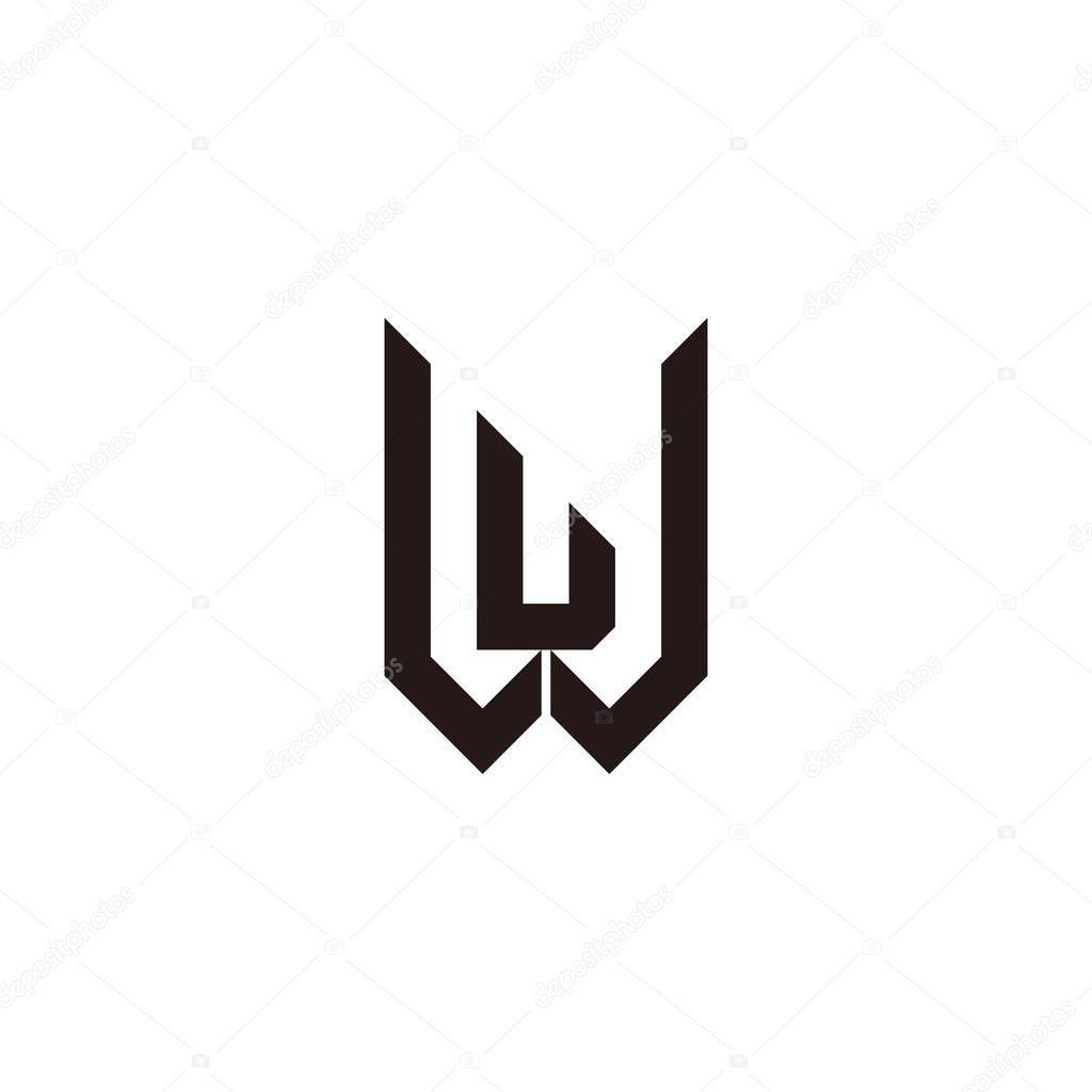 Letter wl simple slice geometric logo vector
