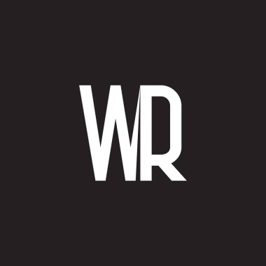 wr harfi bağlantılı yazı tipi satırı basit logo vektörü 