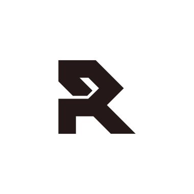 Basit satır logo vektörü üzerinde pr harfi örtüşüyor 