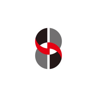 3d düz numara 8 güç şekli logo vektörü 
