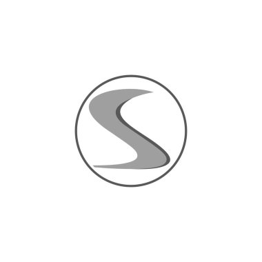 S harfi 3d düz logo vektörü 