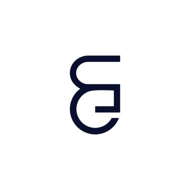 harf ce döngüsü lline basit geometrik logo vektörü 