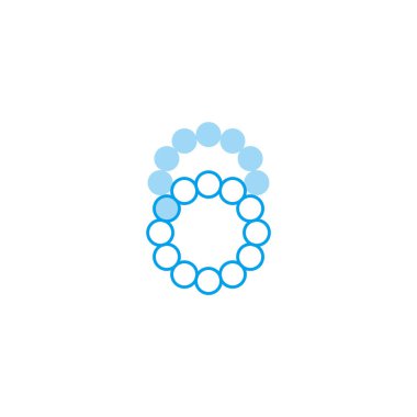 soyut sayı 6 daire geometrik logo vektörünü noktalar 