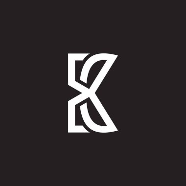 K harfi makas basit logo vektörü 