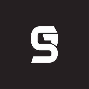 sg harfi basit eğriler geometrik logo vektörü 