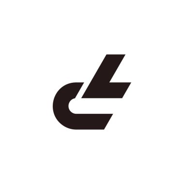 harf cl basit geometrik bağlı logo vektörü 