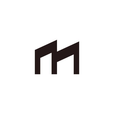 m harfi basit garaj mekanik logo vektörü 