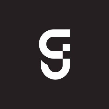 gj harfi basit geometrik küçük nokta logo vektörü 