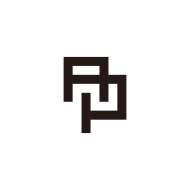 harf ap bağlantılı kareler çizgi logo vektörü 