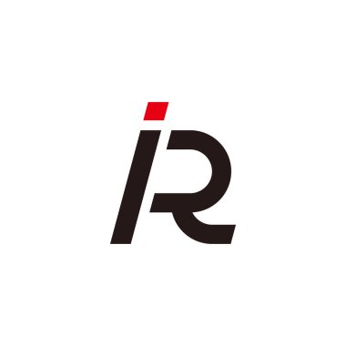 harf ir basit nokta çizgi geometrik logo vektörü 