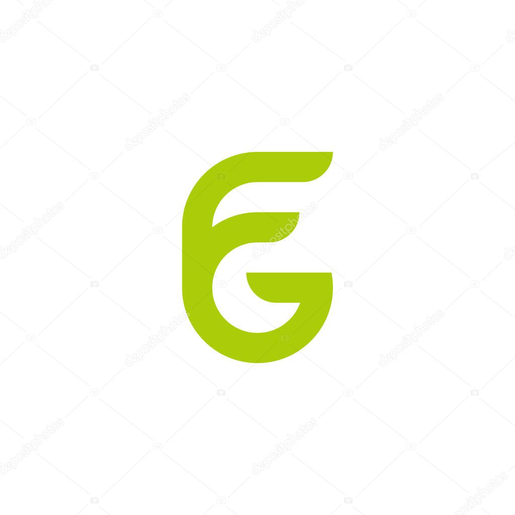 Letter fg abstract curves geometric logo vector