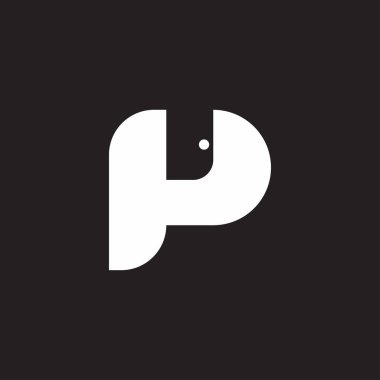 Pi harfi basit geometrik logo vektörü 