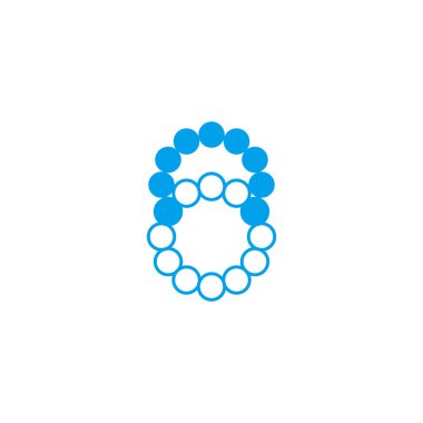 8 numara soyut baloncuklar logo vektörünü noktalar 