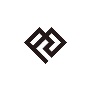 pm harfi soyut ok geometrik logo vektörü 