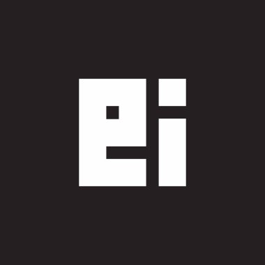 ei çizgili harf kare logo vektörü 