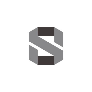 Harf s katlanır 3d kağıt logo vektörü 